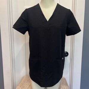 Figs Scrub Top Womens Small Black Casma Three Pocket Technical Collection FW1100